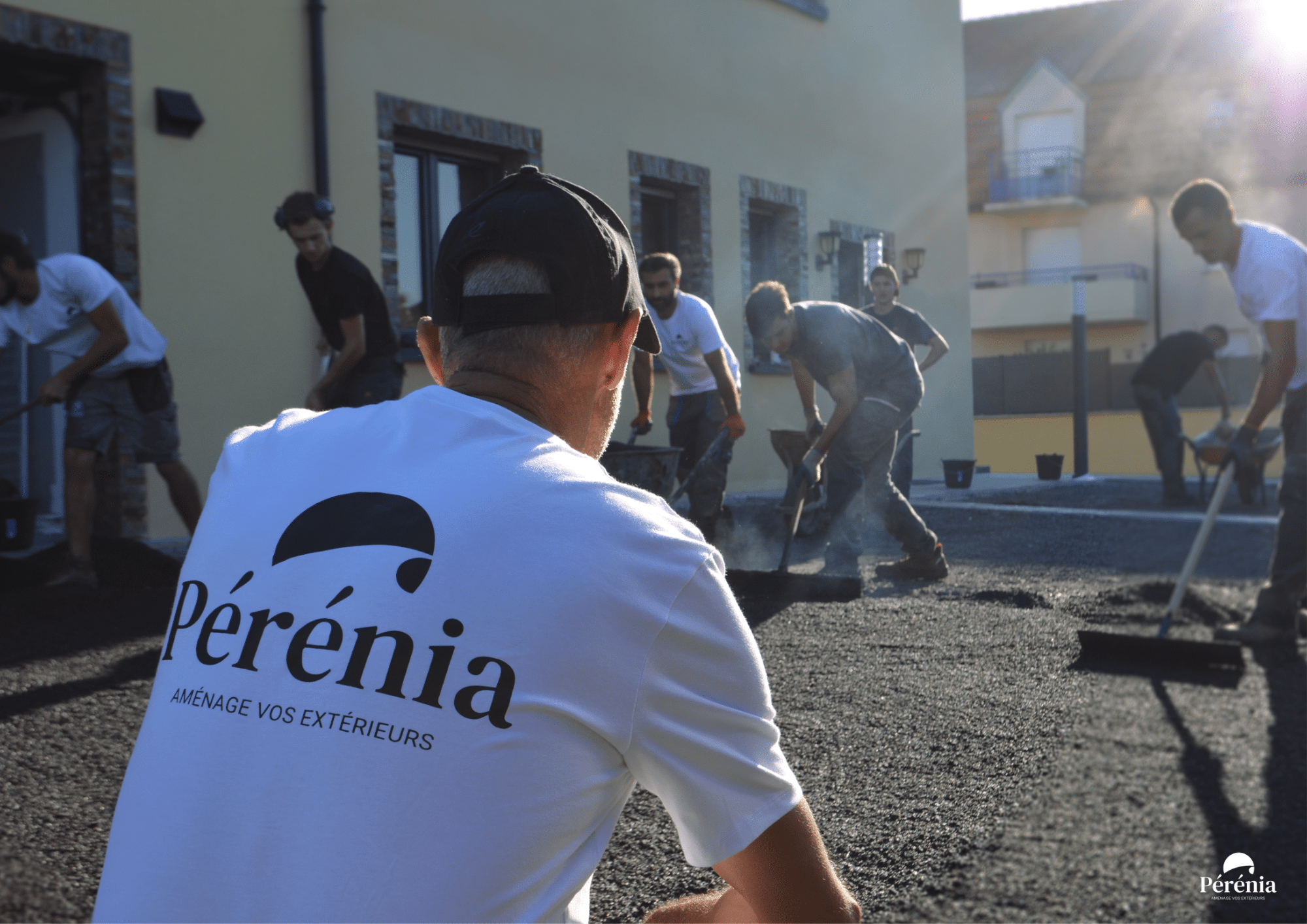 chantier enrobe noir