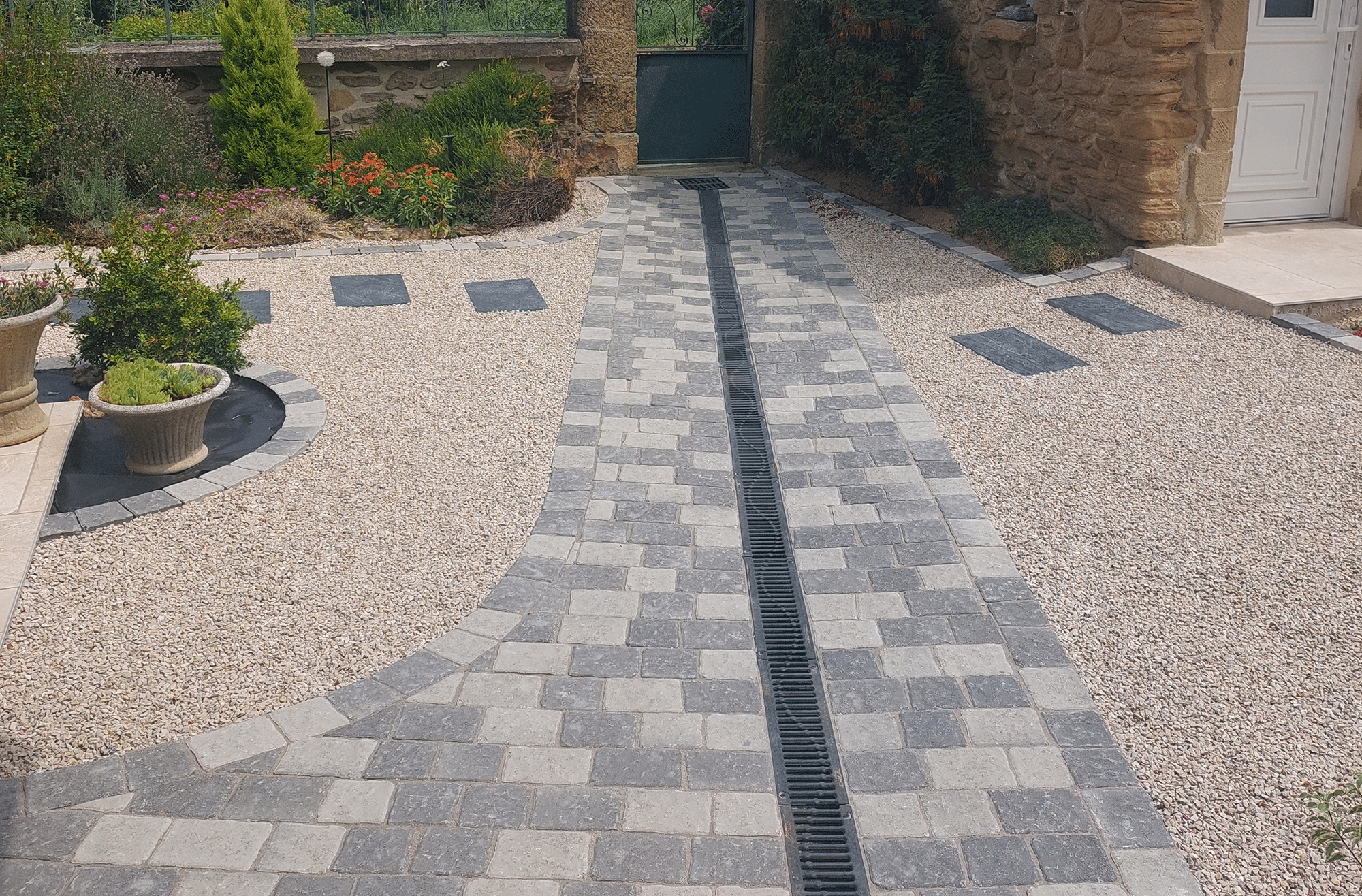 Cour extérieur en pavé